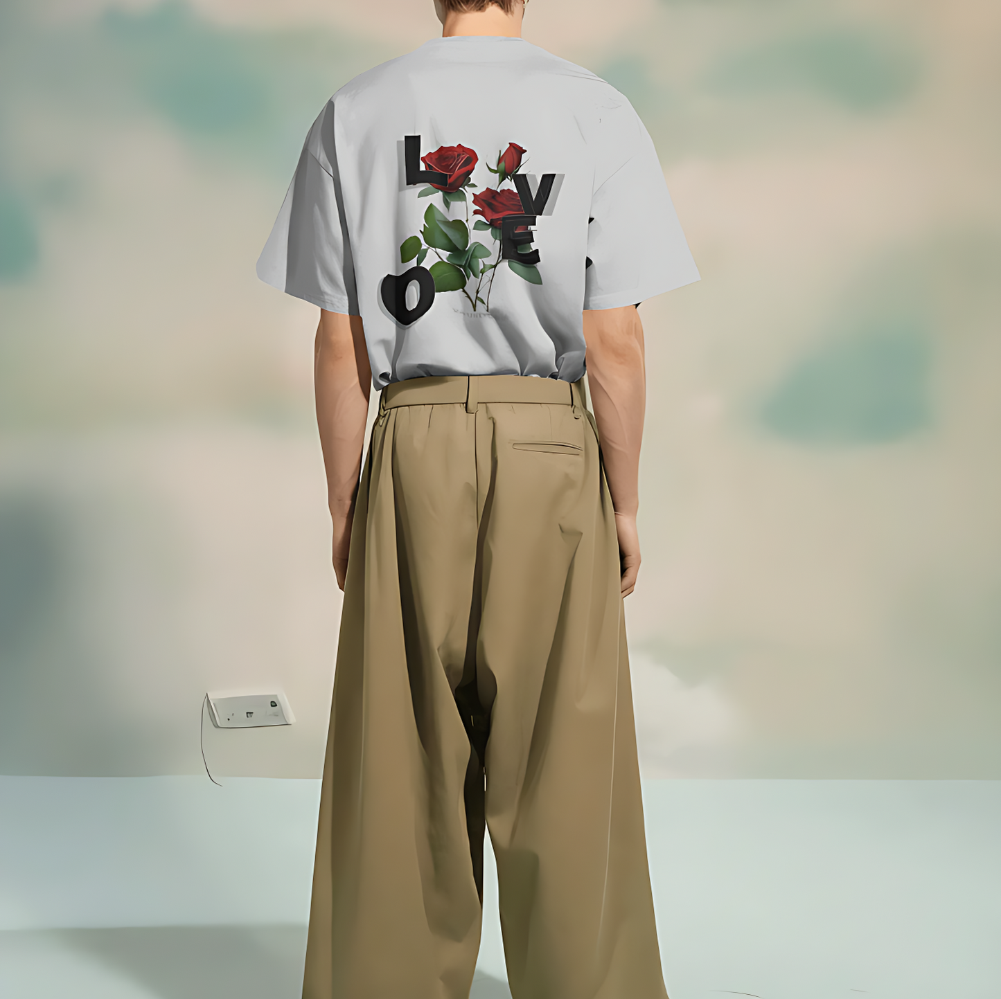 LOVE" Rose Graphic Unisex Basic T-Shirt